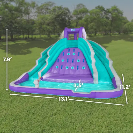 Sunny & Fun Inflatable Kids Backyard Double Water Slide Park Purple {2}