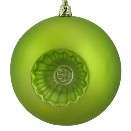DAK Retro Reflector Matte Christmas Ball Ornaments - 4" (100mm) - Green - 6ct {4}