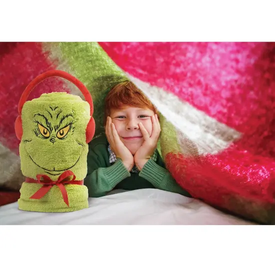 Enesco Enesco The Grinch Snowthrow Christmas Throw Blanket Green {3}