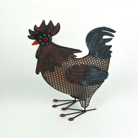 Industrial Farmhouse Brown Metal Rooster Battery Powered Accent Light {4}