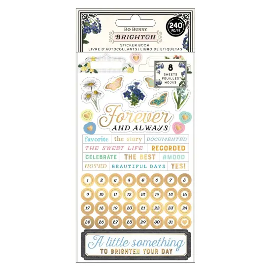 BoBunny Brighton Sticker Book 8/Sheets-W/Gold Foil {1}
