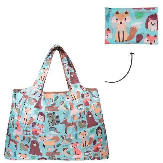 Wrapables Large Foldable Tote Nylon Reusable Grocery Bag Wilderness Animals {3}