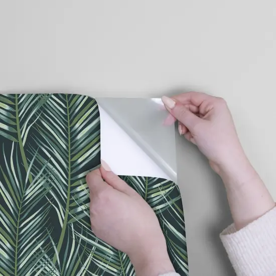 Transform Black and Green Palm Peel and Stick Wallpaper {3}