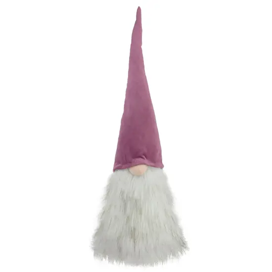 Northlight Lighted Gnome with Beard and Pointy Hat Christmas Decoration - 17" - Mauve Pink {1}