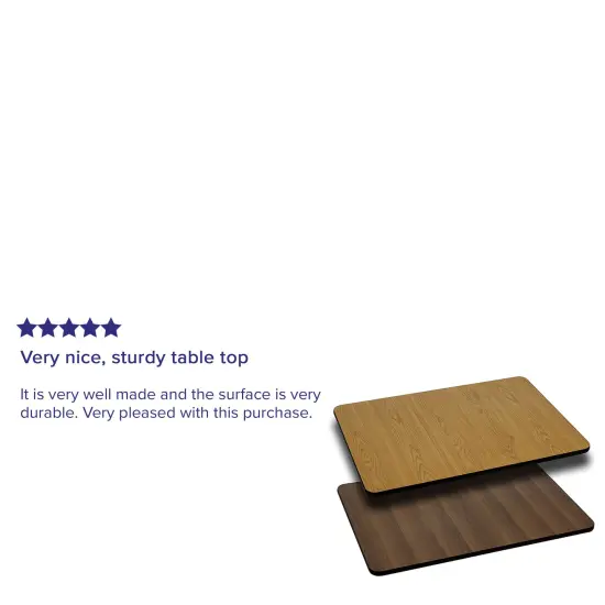 Emma and Oliver 30"x48" Rectangular Table Top with Reversible Laminate Top Natural/Walnut {3}