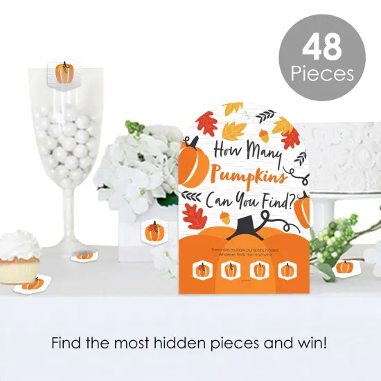 Big Dot of Happiness Fall Pumpkin - Halloween or Thanksgiving Party Scavenger Hunt - 1 Stand and 48 Game Pieces - Hide and Find Game {3}