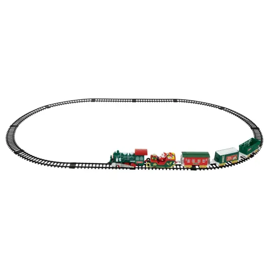 Northlight 30 Pc Battery Operated Lighted and Animated Classic Christmas Train Set with Music Green {5}