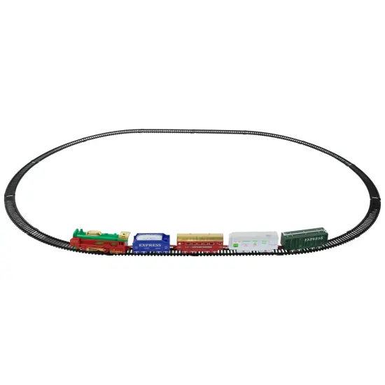 Northlight 21 Pc Green and Red Battery Operated Lighted and Animated Classic Train Set {5}
