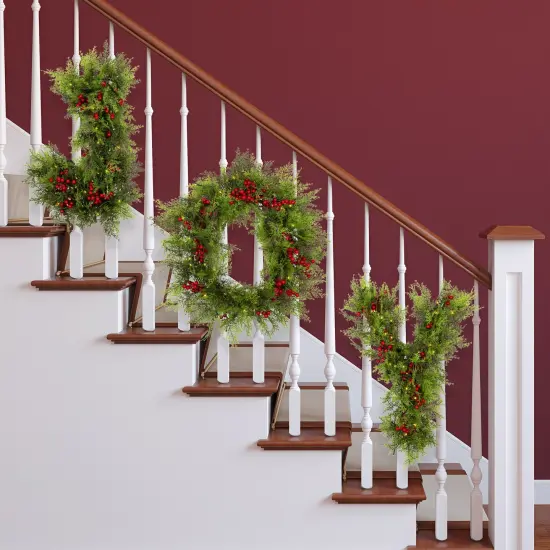 Northlight Lighted Artificial Cedar "JOY" Christmas Decoration - 24" - Warm White LED Lights Green {3}