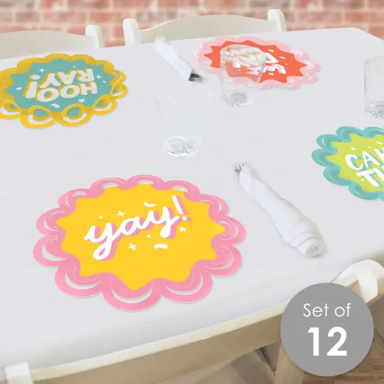 Big Dot of Happiness Party Time - Happy Birthday Party Round Table Decorations - Paper Chargers - Place Setting For 12 {3}