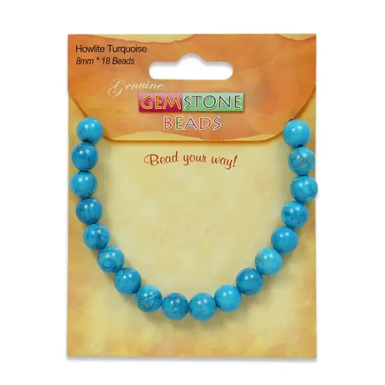 6 Packs of Howlite Turquoise Beads Pack of 18 {1}