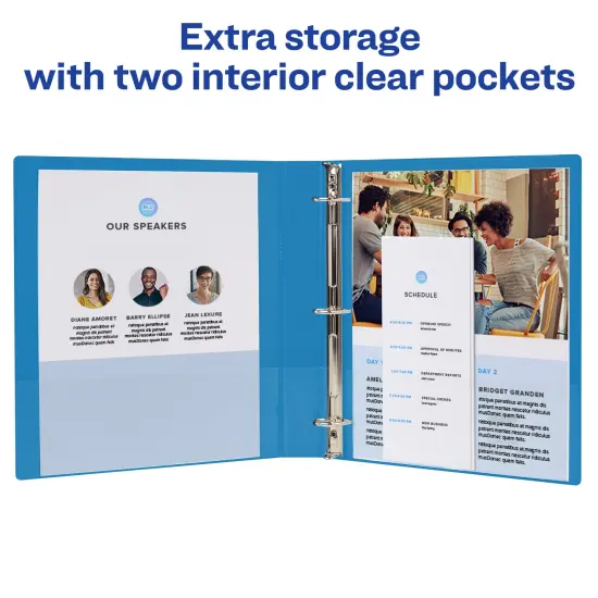 Avery Durable 3 Ring Binder, 1 Inch Slant Rings, 3 Blue Binders (27251) {4}