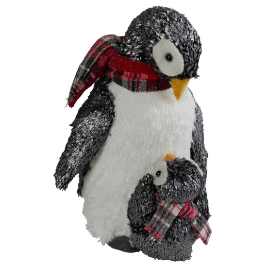 Northlight Plush Mother Penguin and Chick Christmas Figure - 12" Black {4}