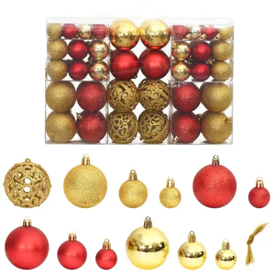 Christmas Baubles 100 pcs1.2" / 1.6" / 2.4" Gold and Wine Red {1}