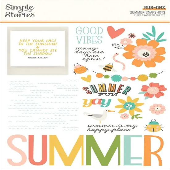 Summer Snapshots Rub-Ons 6"X8"-2/Pkg {1}