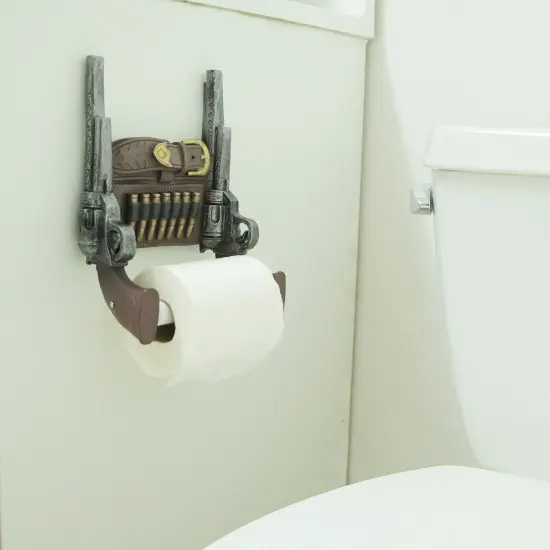 Wipe of the Wild West Double Six Shooter Western Cowboy Toilet Paper Roll Holder {6}
