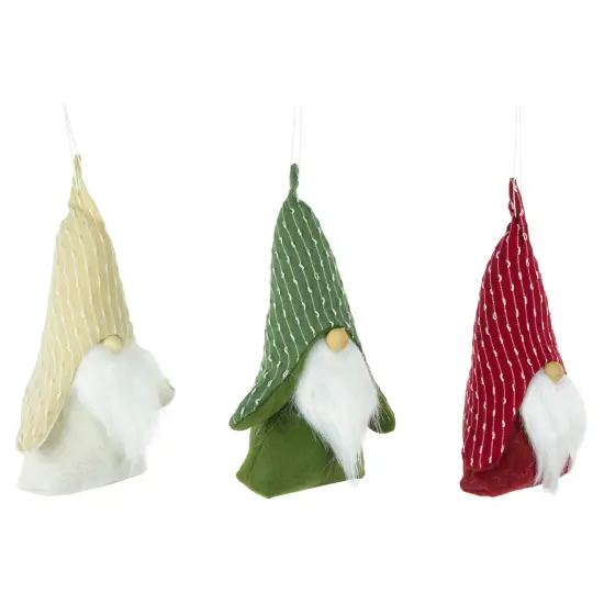 Northlight Standing Plush Gnomes Christmas Figurine Ornaments - 8.5" - Set of 3 Red {5}