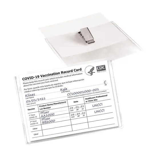 Avery Heavy Duty Badge Holders, 3" x 4", 100 Horizontal ID Badge Holders with Cords (2922) Clear {6}