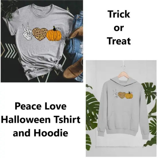 Women's Peace Love Halloween T-Shirts and Hoodies {3}