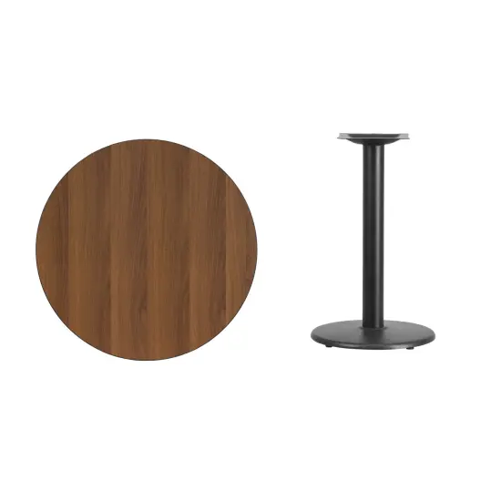 Emma and Oliver 30" Round Laminate Table Top with 18" Round Table Height Base Mahogany {6}