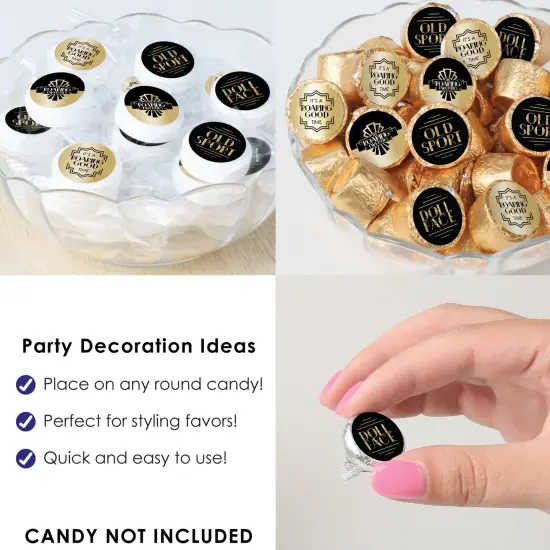 Big Dot of Happiness Roaring 20's - 1920s Art Deco Jazz Party Small Round Candy Stickers - Party Favor Labels - 324 Count {6}