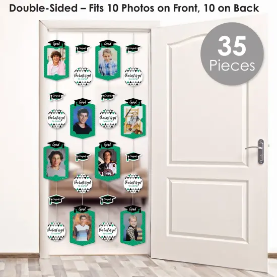 Big Dot of Happiness Green Graduation Party Vertical Photo Garland 35 Pieces {3}