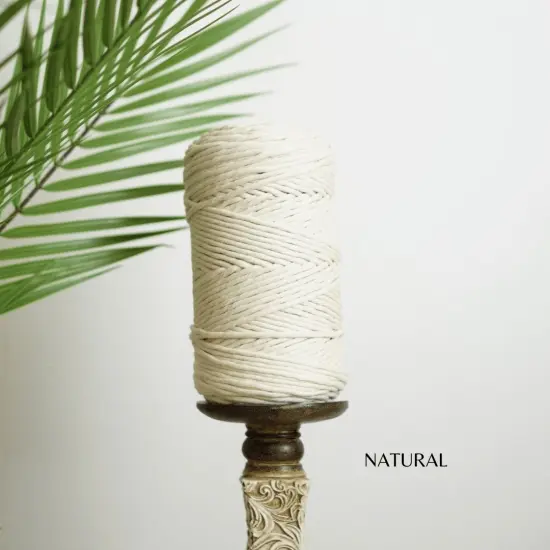 3mm Single Strand Macrame Cotton Cord, 23 Beautiful Colors, Macrame Wall Hanging, Plant Hangers, Cotton Rope for Macrame Natural {1}