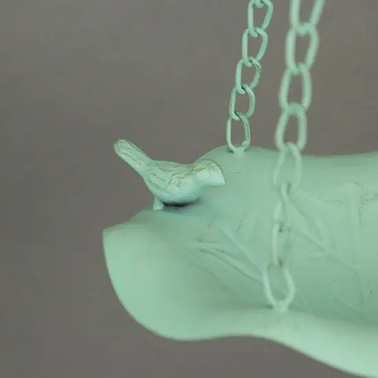 White Green Metal Hanging Bird Feeder Outdoor Decorative Seed Tray Garden Decor {4}