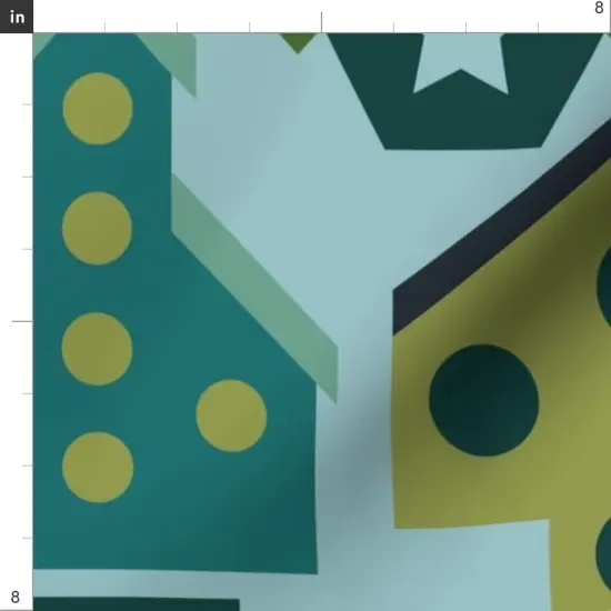 Various Fabrics by the Yard or Fat Quarter Birdhouse Colorful Cheerful Gardening Birding Teal Blue Green Custom Printed Fabric by Spoonflower {4}