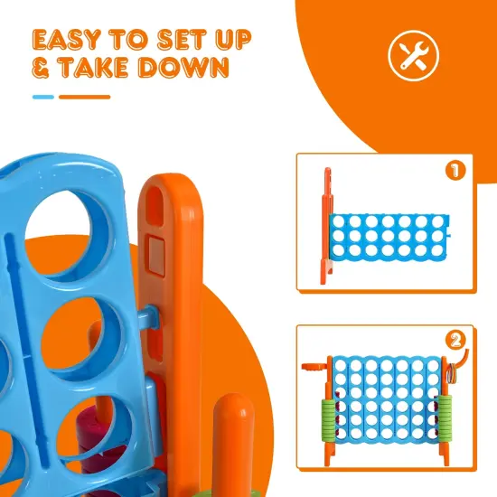 2.5Ft 4-to-Score Giant Game Set Perfect for Indoor-Outdoor Use Orange {5}