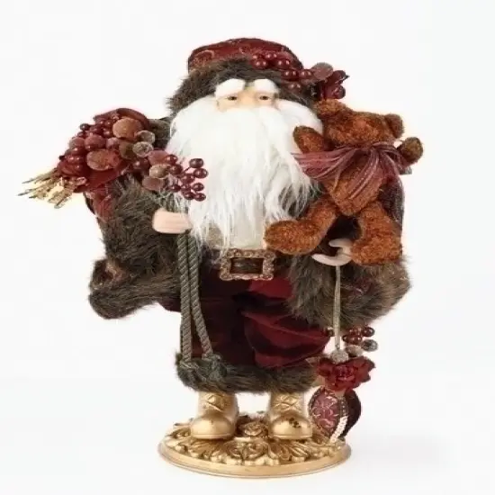 Roman 18" Brown and White Santa Claus with Grapes Christmas Tabletop Figure {1}