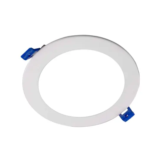 DLE6 Series 6 in. Round White Flat Panel LED Downlight in 2700K Warm White {1}