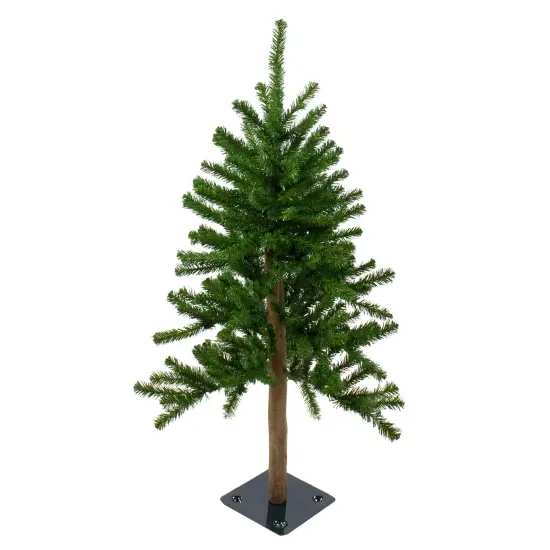 Northlight Pre-Lit Medium Alpine Artificial Christmas Tree - 3' - Clear Lights Green {3}