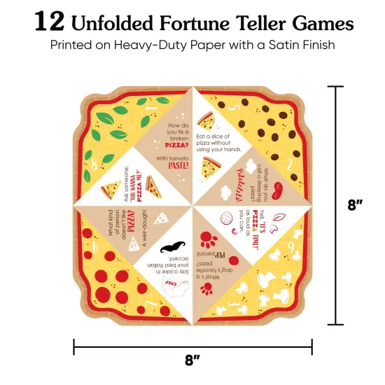 Big Dot of Happiness Pizza Party Time - Baby Shower or Birthday Party Cootie Catcher Game - Jokes and Dares Fortune Tellers - Set of 12 {5}