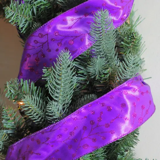 Northlight Pack of 12 Shimmering Purple Christmas Tree Wired Craft Ribbons - 2.5" x 120 Yards {4}
