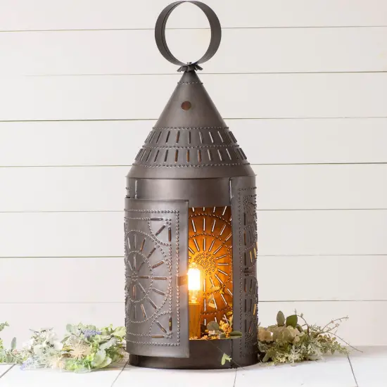 Irvins Country Tinware 36-Inch Tinner's Lantern with Chisel in Kettle Black {6}