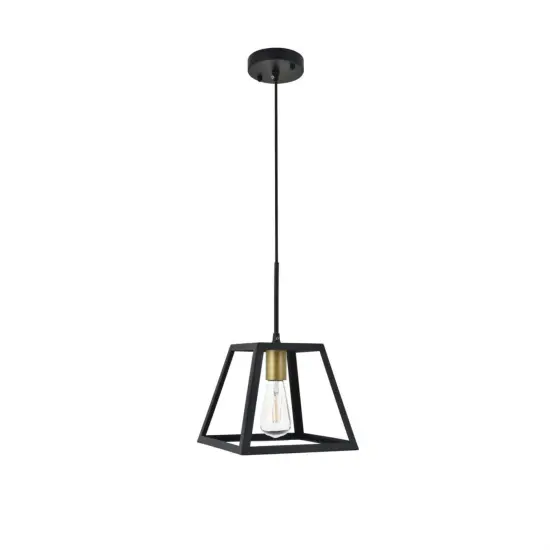 Resolute 1 light brass and black Pendant {5}