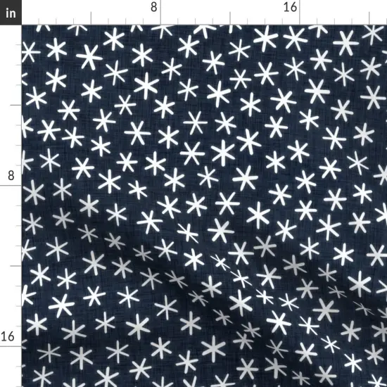 Various Fabrics by the Yard or Fat Quarter Whimsical Ditsy Boho Dark Blue Starry Night Custom Printed Fabric by Spoonflower {2}