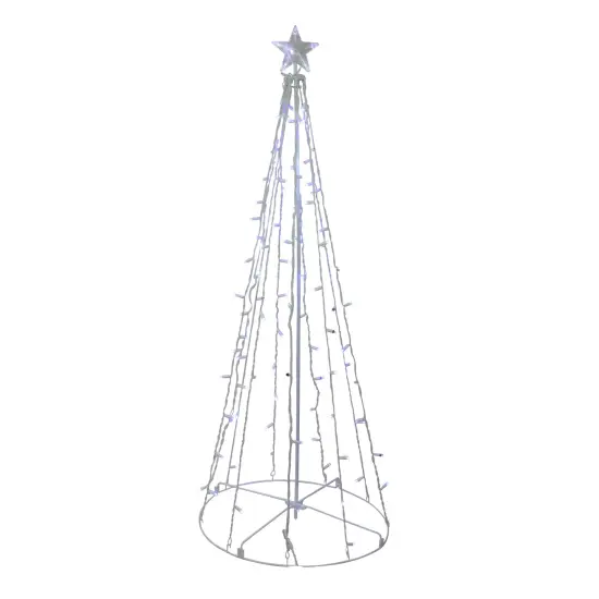 Northlight 5' Blue and White LED Lighted Twinkling Show Cone Christmas Tree Outdoor Decor {3}