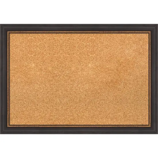 Ashton Black Wood Framed Corkboard, Natural Cork {1}