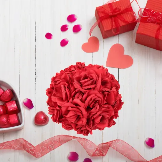 100-Pack: Dark Red Silk Rose Picks, 8" Stems, 3" Wide by Floral Home&reg; {3}