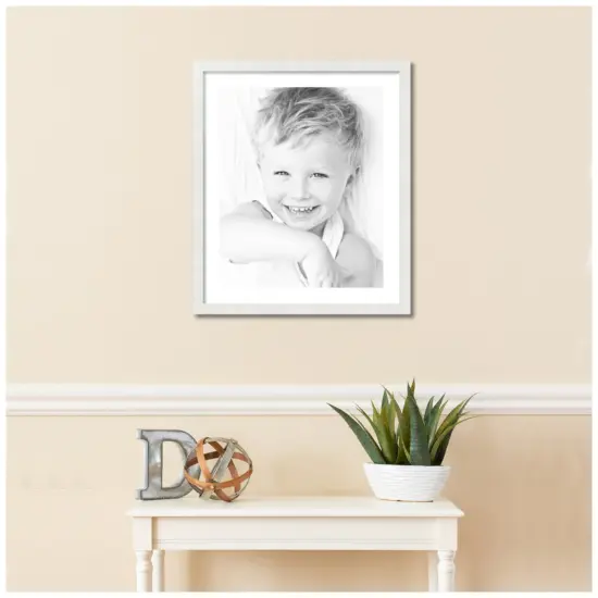 ArtToFrames 22x26" Matted Picture Frame with 18x22" Single Mat Photo Opening Framed in 1.25" White and 2" Mat (FWM-3966-22x26) {3}
