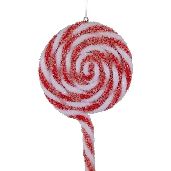Northlight 6ct Frosted Red and White Lollipop Christmas Ornaments 6" {6}