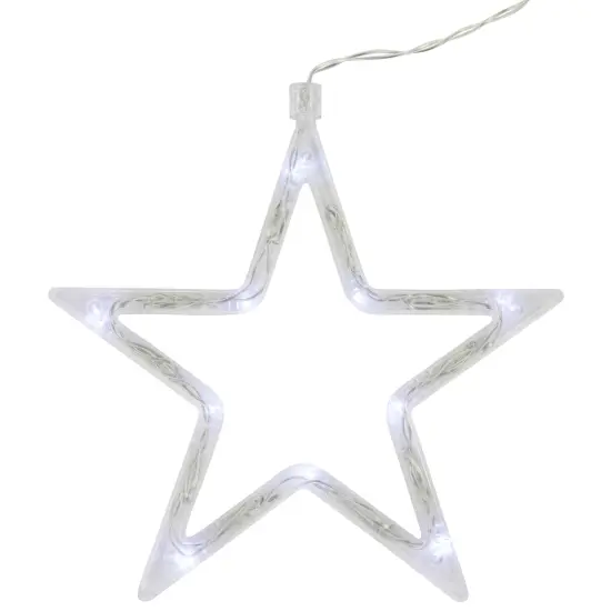 Northlight LED Stars Christmas Icicle Lights - Pure White - 8.25' Clear Wire - 12ct {5}