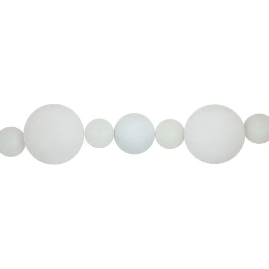 Northlight 3-Finish Shatterproof Ball Christmas Garland - 6' x 4" - White - Unlit {6}