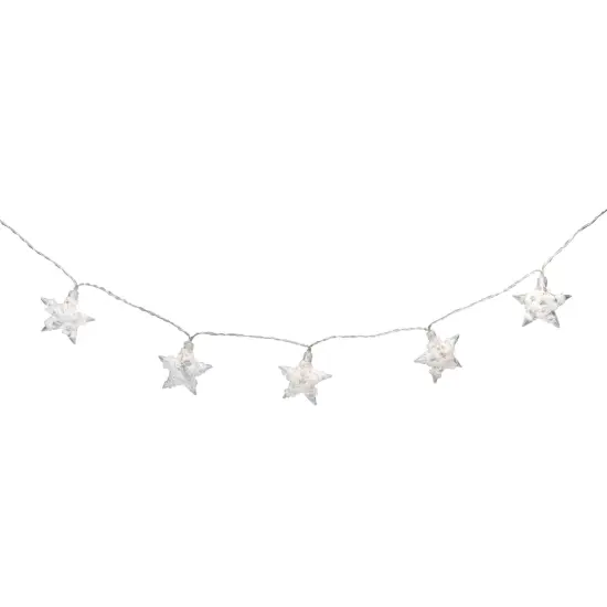 Northlight LED Snowy Stars Christmas Light Set - 4.5' Clear Wire - 10ct {5}