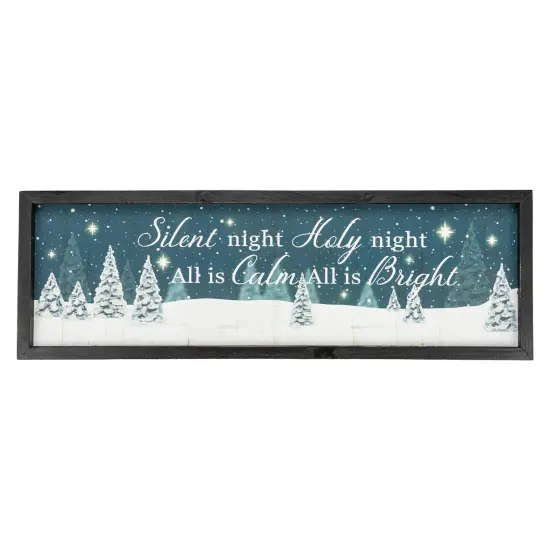 Northlight 23.5" Framed Silent Night Christmas Wall Sign Blue {1}
