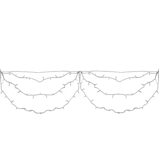 Brite Star LED Swag Christmas Lights - Blue and White - 7.5' White Wire - 150ct {1}