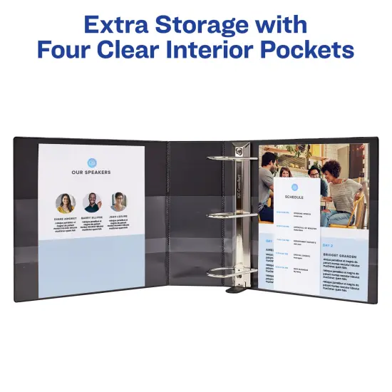 Avery Heavy-Duty View 3 Ring Binder, 4" One Touch Slant Rings, 2 White Binders (79875) {5}