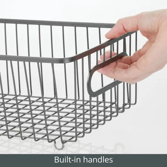 mDesign Metal Bathroom Storage Organizer Basket, 4 Pack {2}